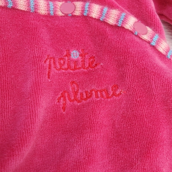 dpam One-piece Jumpsuit Footie Pink Velour Baby Girls 1 Months - Picture 3 of 5